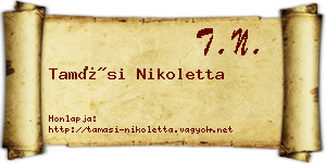 Tamási Nikoletta névjegykártya