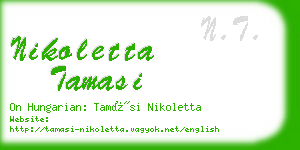 nikoletta tamasi business card